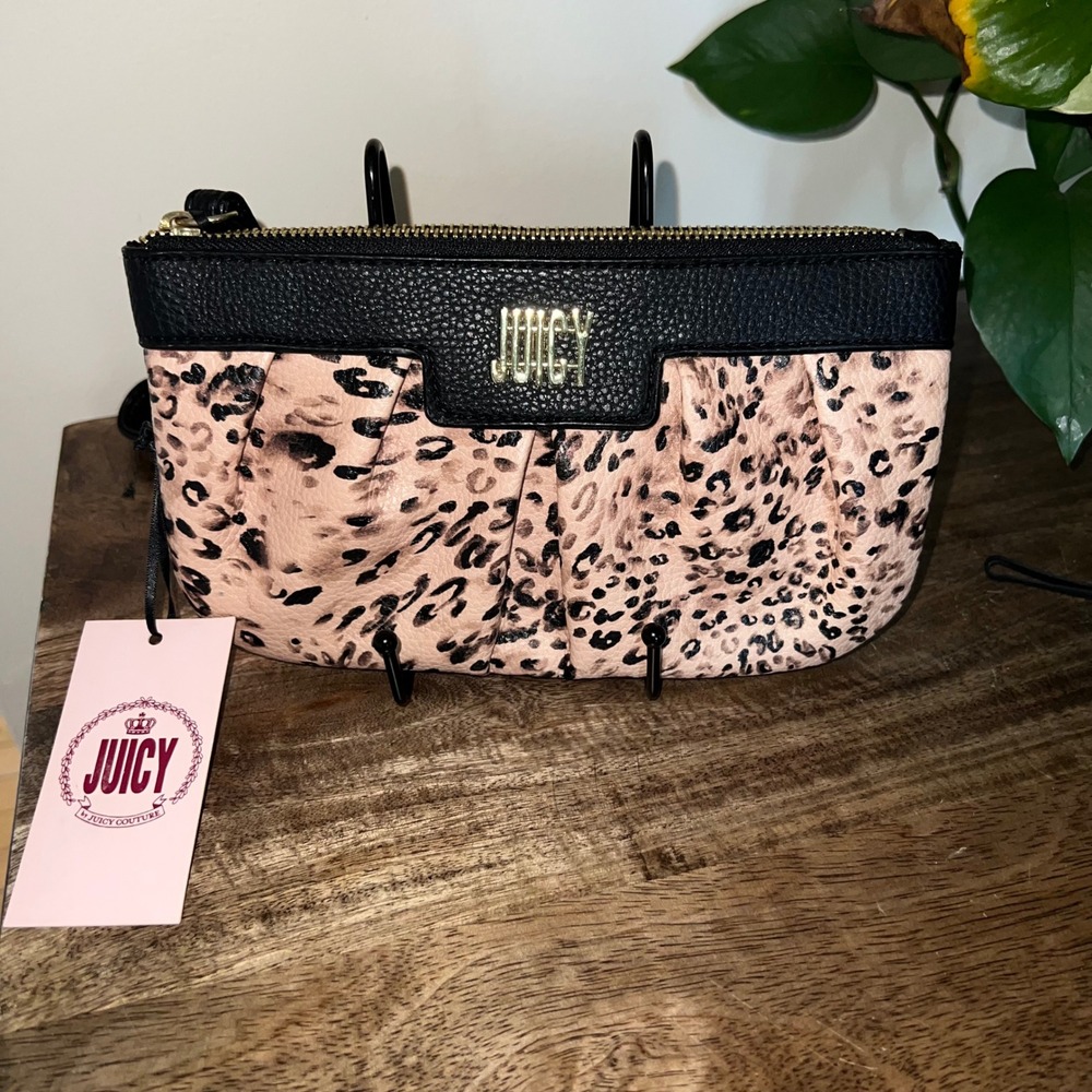 NWT Juicy Couture Wristlet Leopard Print Small Purse Clutch Y2K Casual